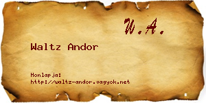 Waltz Andor névjegykártya